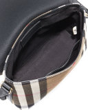 Girls' Check Canvas Satchel Bag, Black