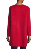 Double-Faced Wool Wrap Coat, Red