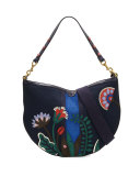 Semicircle Utopia Hobo Bag, Tory Navy 