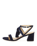 Tasselmania Suede City Sandal, Nice Blue