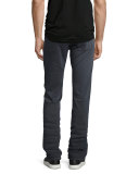 Straight-Leg Stretch-Denim Jeans, Gray