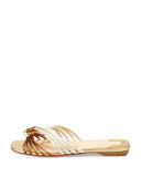 O Novt Strappy Leather Red Sole Sandal, Sahara