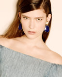 18K Lunaria Lapis Drop Earrings