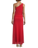 One-Shoulder Blouson Maxi Dress