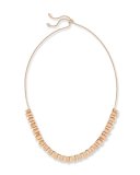Harper Staggered Collar Necklace, Pink Metallic