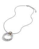 Cable Classics Small Pendant with Diamonds and Gold on Chain