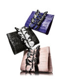 Butterfly Crocodile Small Clutch Bag, Blush/Black