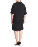 Ombra Half-Sleeve Jersey Dress, Plus Size 