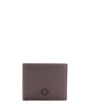Pebbled Leather Bi-Fold Wallet, Brown
