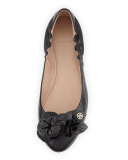 Blossom Leather Ballerina Flat, Black