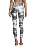 Tall Band Heathered Camo Performance Leggings, Gray