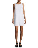 Evie Honeycomb Shift Dress, White