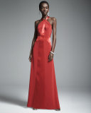 Halter Satin-Strip Gown