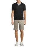 Wool-Blend Short-Sleeve Polo Shirt