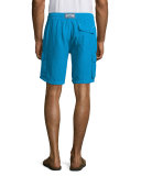 Baie Solid Linen Cargo Shorts, Bright Royal