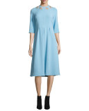 Jeweled Open Tie-Back Dress, Light Blue