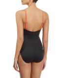 Lisa Draped-Front Underwire One-Piece Swimsuit