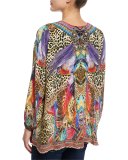Embellished Lace-Up Silk Top, Kingdom Call