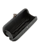 Faille Stretch Knot Minaudiere Bag, Medium Gray