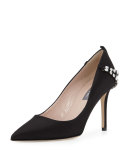 Penthouse Satin Bracelet Pump, Ebony