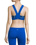 Paddle Fast Colorblock Printed Sports Bra, Blue