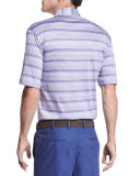 Glass-Stripe Short-Sleeve Polo Shirt, Purple