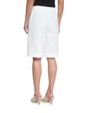 Rivington Pleated-Front Trouser Shorts, White