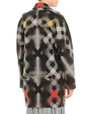 Printed Large-Check Coat