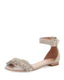 Ferris Fringe Suede Flat Sandal