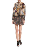 Sleeveless Fox Fur Bolero, Parme