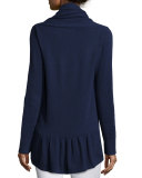 Bryn Cashmere Ruffle-Back Cardigan