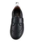 Mostyn Leather Grip-Strap Oxford, Black, Toddler