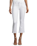 Stretch-Cotton Cropped Flare Pants