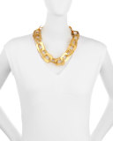 Structure 24K Hammered Link Necklace