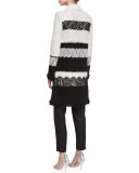 Emma Metallic Tweed Cropped Pants, Caviar