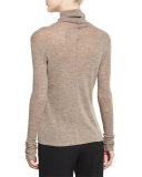 Cowl Turtleneck Knit Sweater, Coffee