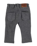 Herringbone Straight-Leg Pants, Gray, Size 3-24 Months