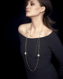 14k Gold Necklace with Diamond & Pearl Stations