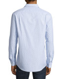 Watson Diamond-Print Mouline Long-Sleeve Sport Shirt