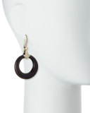 Karine 18K Pavé Diamond & Ebony Hoop Earrings