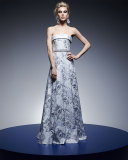 Strapless Embellished-Waist Ball Gown