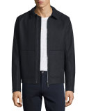 Raw-Edge Zip-Up Utility Jacket