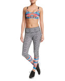 Graphic Long Sport Leggings, Tribal Effect