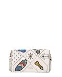 Embellished Canyon Quilt Fold-Over Crossbody Bag