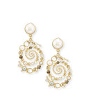 Infinite Swirled Cabochon Drop Earrings