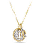Cable Collectibles Lock and Key Charm Necklace with Diamonds in Gold