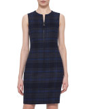 Reversible Zip-Front Sheath Dress, Starling