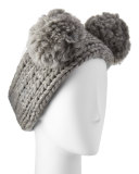 Mies Chunky Hand-Knit Headband w/Pom Poms
