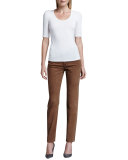 Sheri Nutmeg Cheetah-Print Skinny Pants