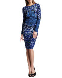 Long-Sleeve Animal-Print Dress